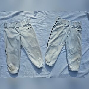2 Pairs Nike White Knicker Baseball Pants Youth LG